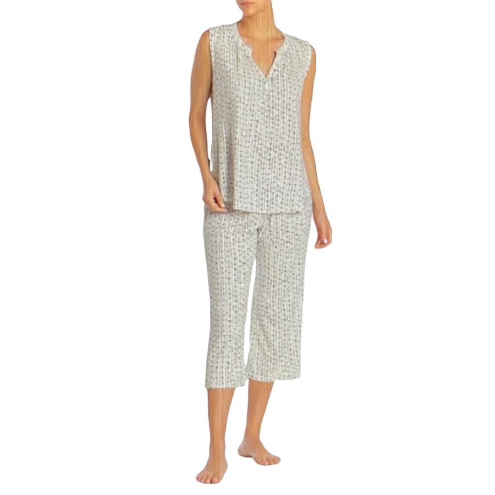 Eberjey The Artesano Dot Lightweight White Sleeveless Cozy Small Pajama Set